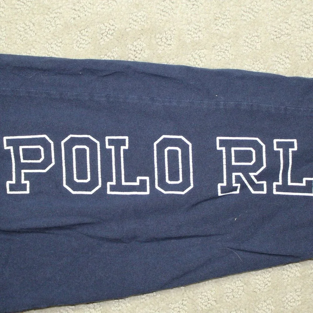 Polo Ralph Lauren Men's Size M 100% Cotton Blue Drawstring Pajama Jogger Pants